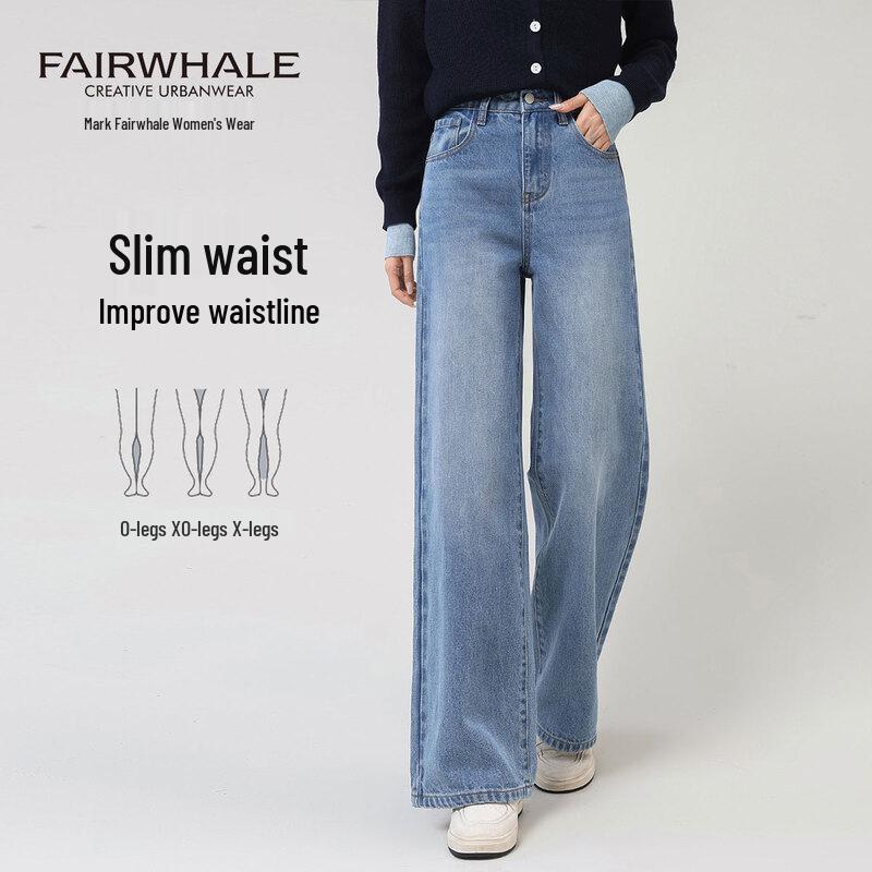 

Mark Fairwhale Women s High-Waisted Straight Washed Jeans 27