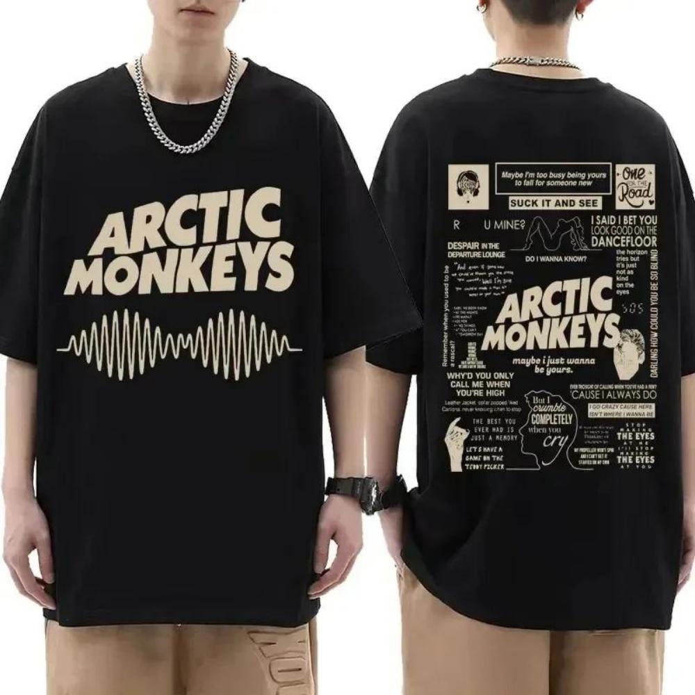 

Футболка в стилі Arctic Monkeys - Список альбомів Вінтажна футболка з принтом Doodle Чоловіки Жінки Хіп-хоп Панк Футболки з короткими рукавами Вуличний одяг XXXXXL чорний