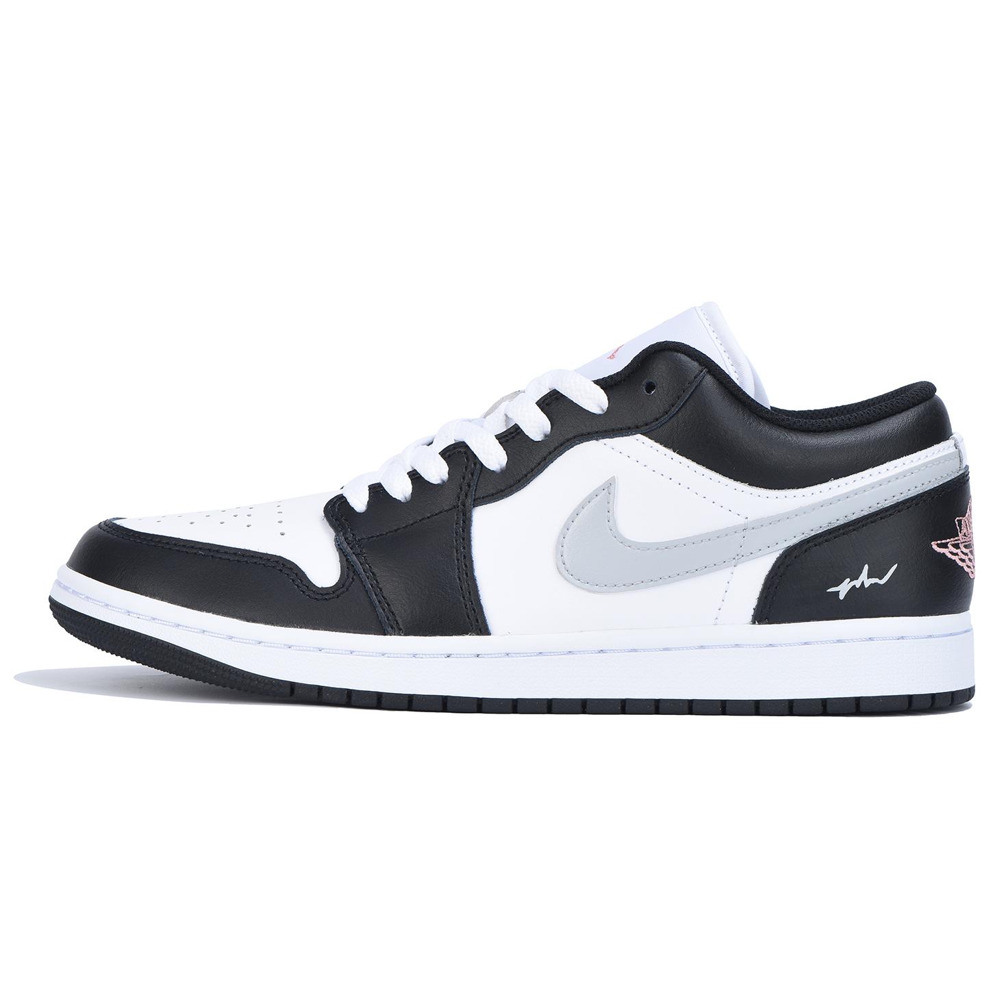 

Jordan Air Jordan 1 Abrasion Resistant Low top Vintage Basketball Shoes Unisex Black Gray 553558-165(Team32-) 44