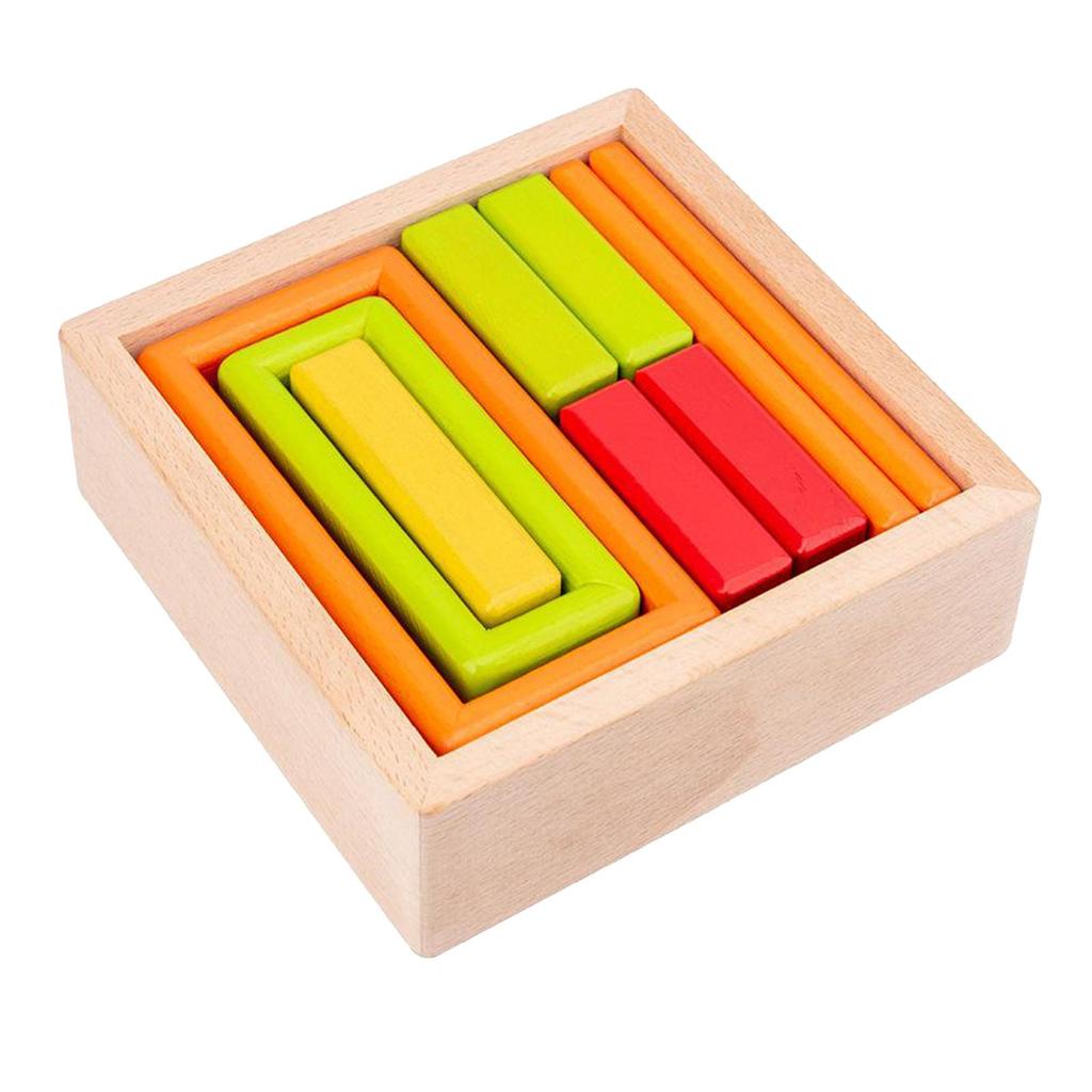 Wooden Rainbow Stacking Game Learning Toy Geometry Building Blocks Educational Toys for baby Toddlers