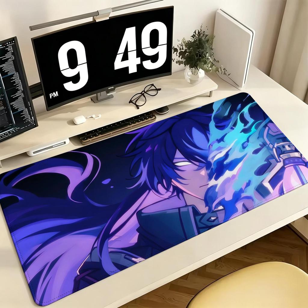 Genshin Impact Flins Pro ESports Xxl Gaming Mousepad Extra Large NonSlip Stitched Edge Keyboard Laptop Desk Mat For Pc Gamer