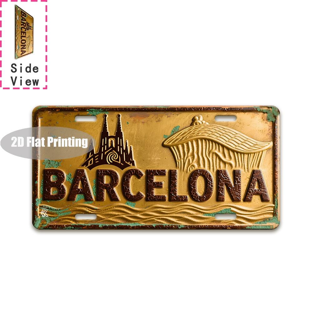 Vintage Distressed City Coordinate Year Slogan License Plate Metal Tin Sign Retro Wall Decor For Bar Cafe Home Garden
