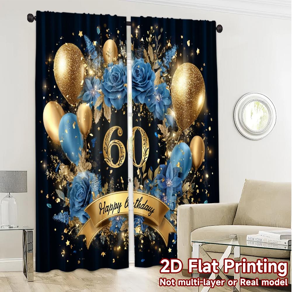 Set Of 2 Flat Printing Curtains Without Rod Popular Fabric Room Decor Use Bedroom Curtain Polyester Perfect For