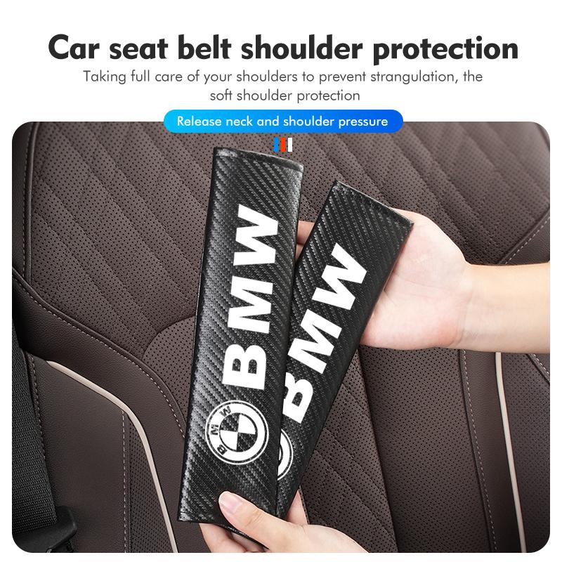 Car Seat Belt Carbon Safety Shoulder Cover Protection Padding For BMW Performance X1 M3 M6 F01 F02 E34 E36 E60 F10 F20 X6 kycp51