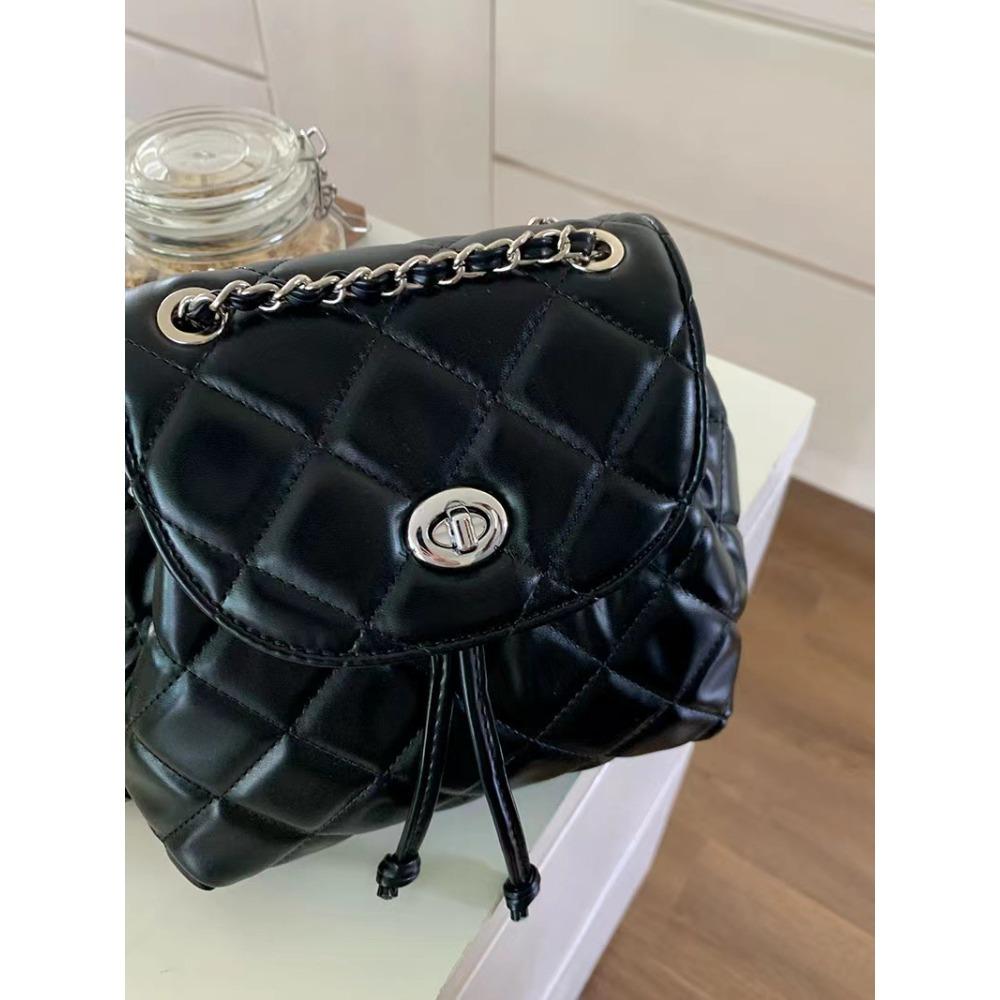 

Korean Lingquo Chain Bag Women s 2024 New Trendy Summer Fashion Backpack High-End Versatile Commuter Backpack чорний