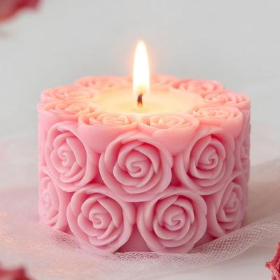 3D Flower Candle Silicone Mold DIY Rose Cylinder Tulip Bouquet Aromatherapy Candle Making Molds Resin Craft Home Decor
