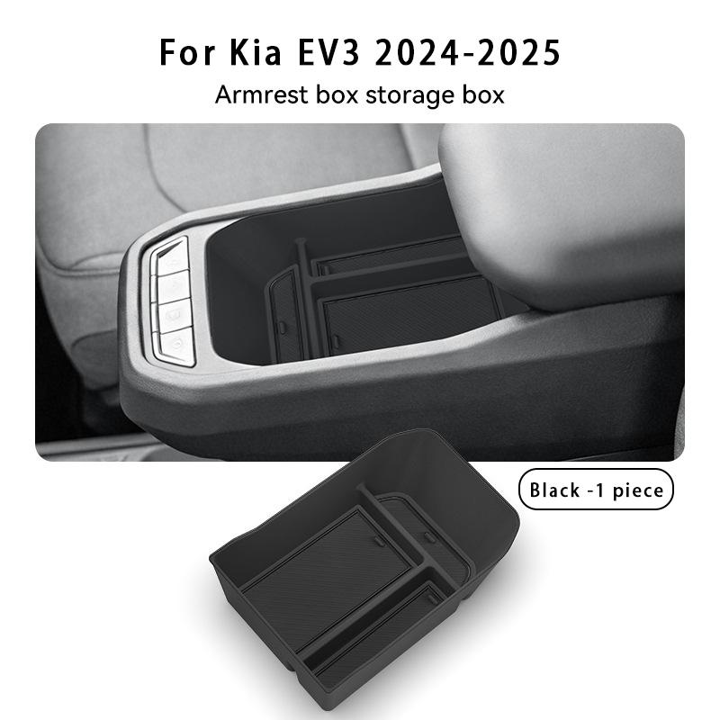Für Kia EV3 2024-2025 Mittelkonsolen-Armlehnenbox Aufbewahrungsbox ABS Auto Zentralarmlehnen-Organizer Aufbewahrungsbox Innenzubehör