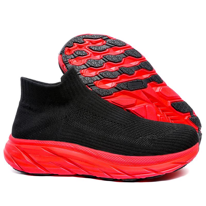 Men‘s Running Shoes Slip-on Socks Shoes Breathable Knit Casual Sneakers Anti-slip Fitness Walking Shoes Male Lightweight Flats