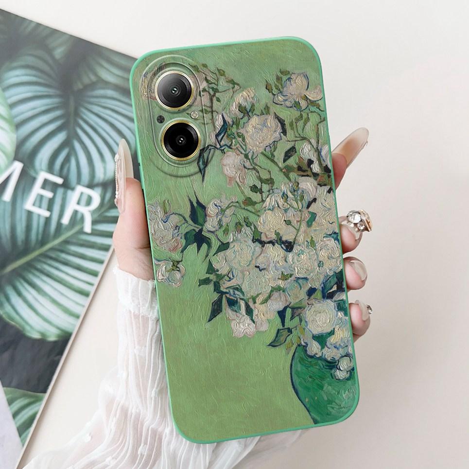 For Realme C67 4G RMX3890 Back Cover Realme C67 5G Case Girly Flower Butterfly Fashion Funda Soft Liquid Silicone Bumper Etui