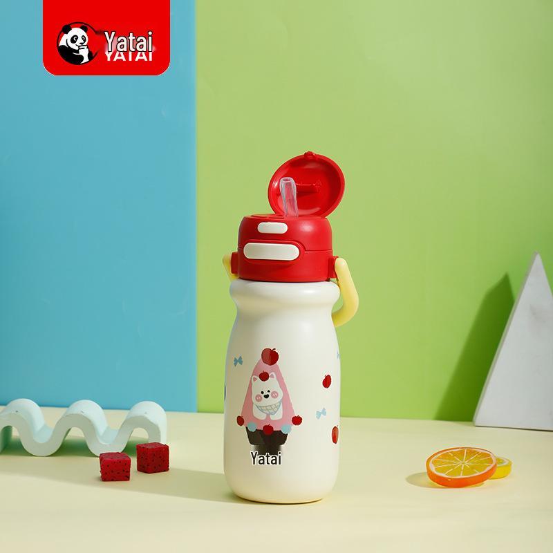 Cartoon Cute Children's Insulated 316 Stainless Steel Dual-Drink Cup with Handles and Pop-up Straw