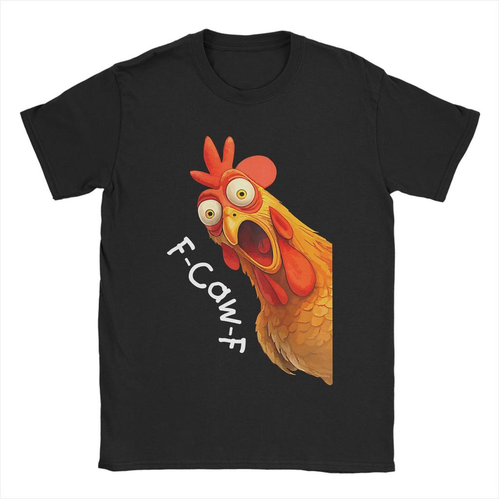 F CAW F Kuře Vtipné Meme Černá Vrána F-Caw-F Černý Pták Merch Unisex Tričko Bavlněné Tričko Graficky Tištěné Tričko Oblečení
