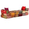 VidaXL Modular 3-seater Pouf Patchwork Fabric