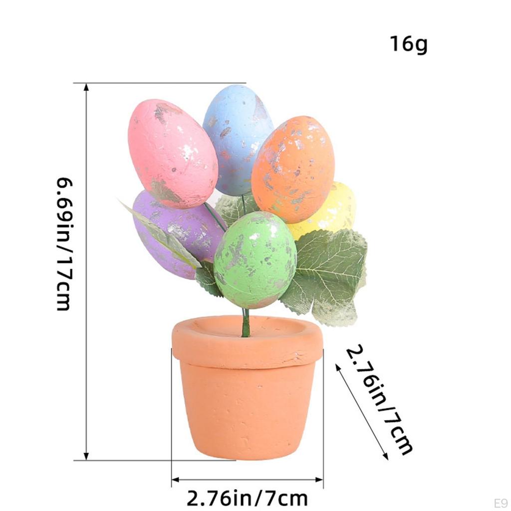 Easter Decoration Egg ,Foam Vase Desktop Ornament ,Artificial Flower Bouquet for Table
