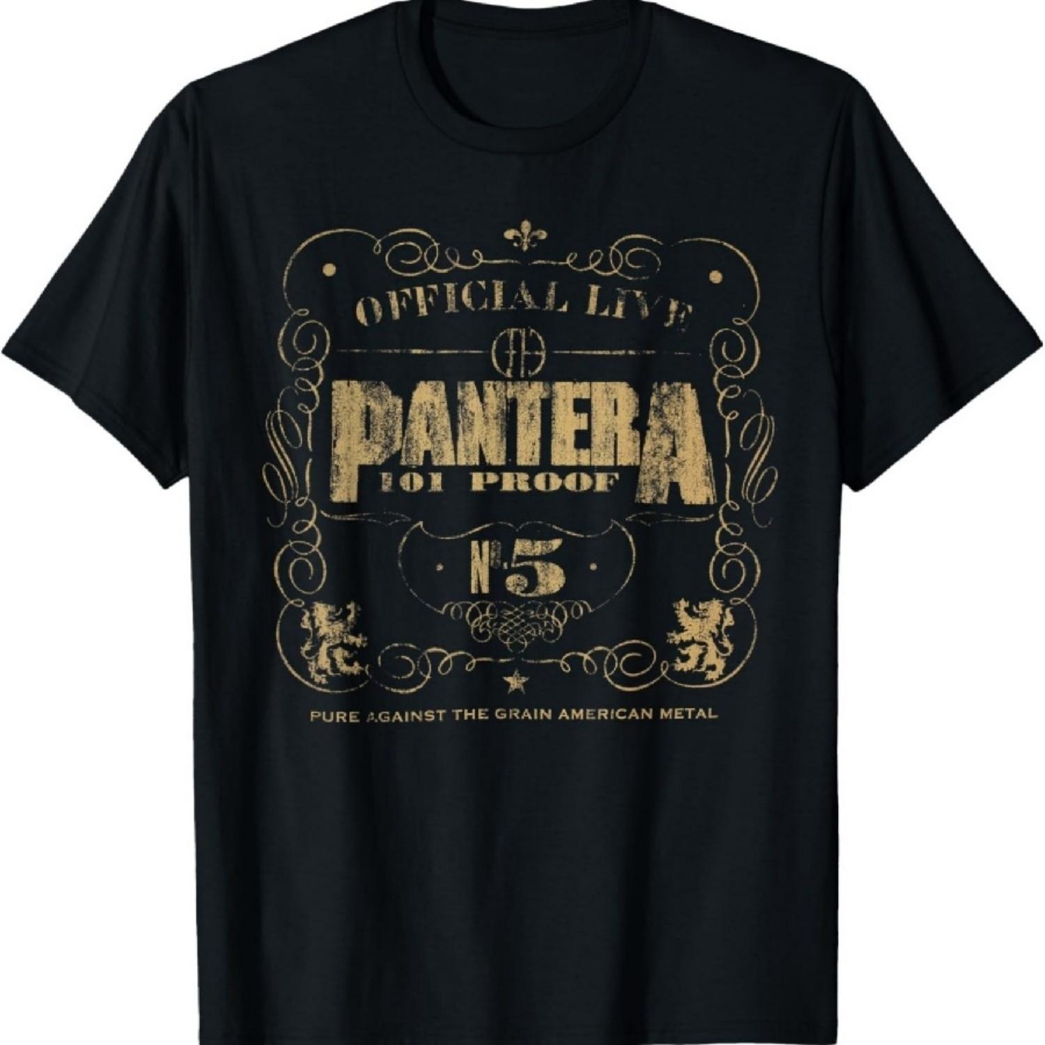 Официальная футболка Pantera 101 Proof Black унисекс для взрослых S чёрный