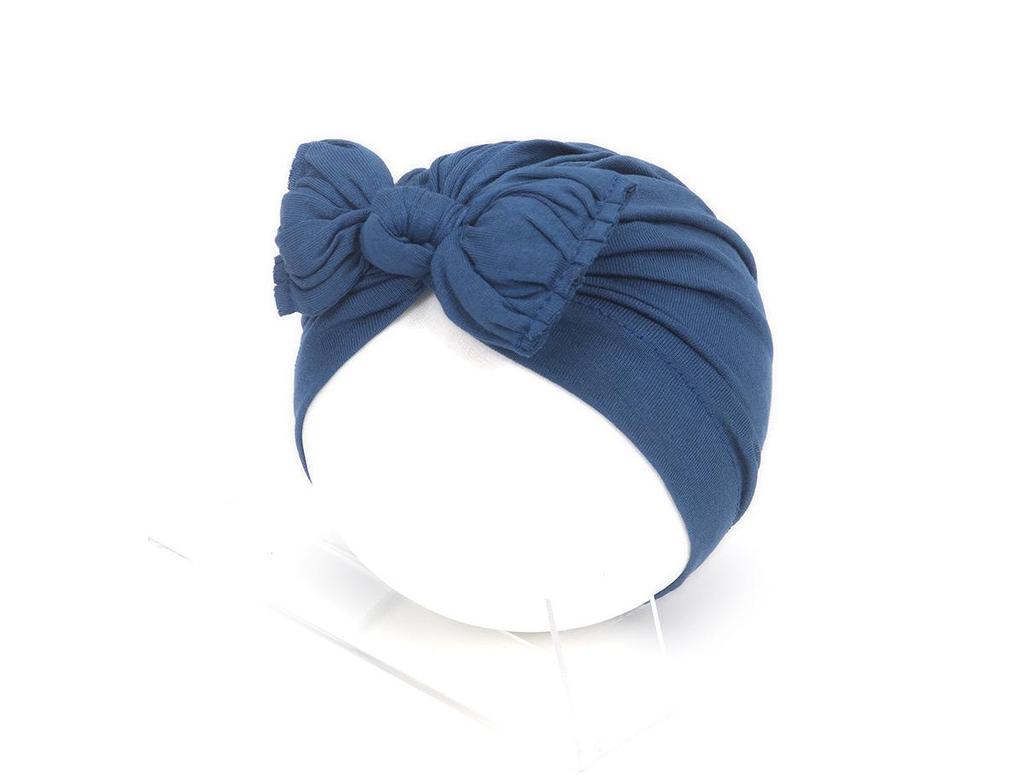 2021 new pleated baby hat bow children's hat baby solid color knotted pullover hat Indian hat