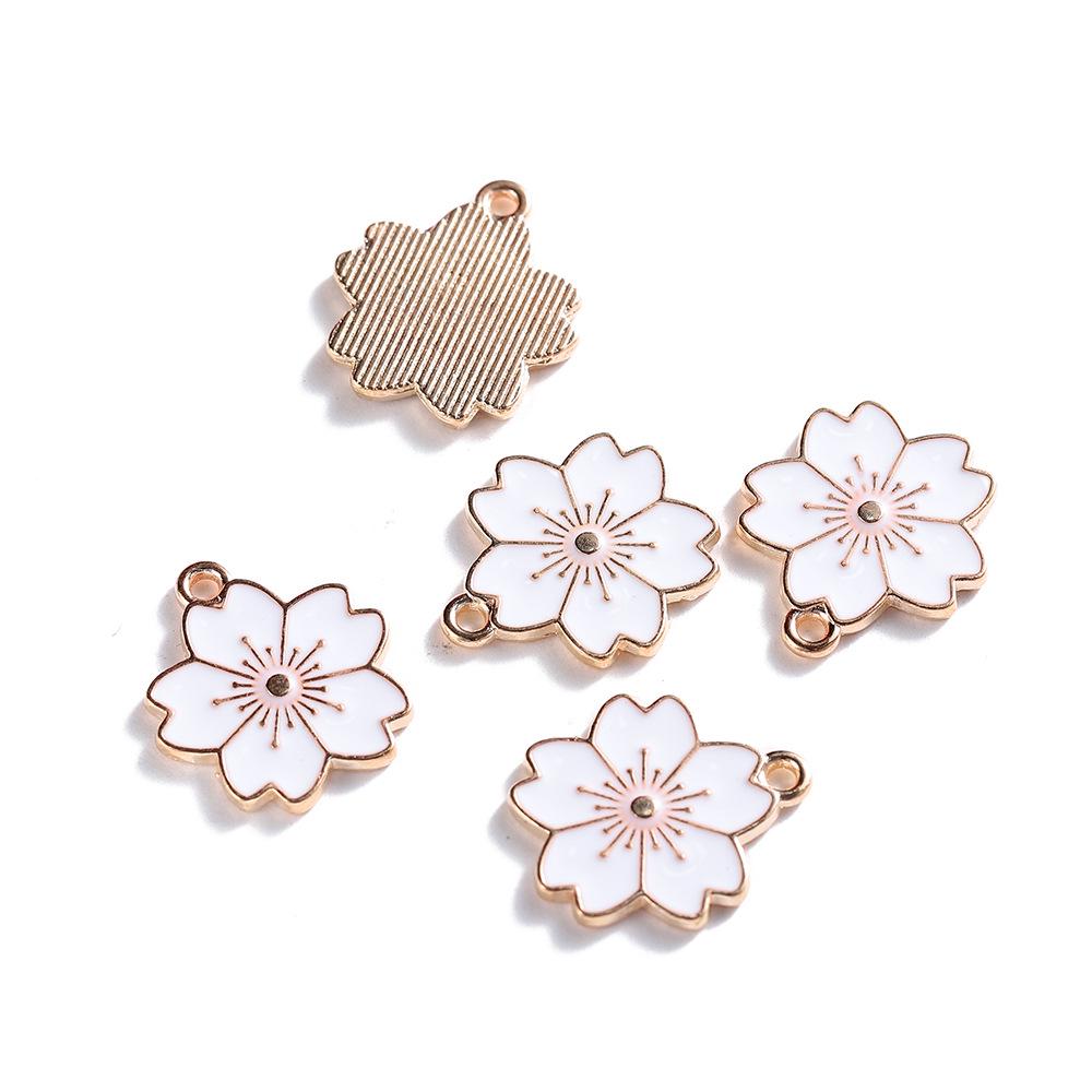 Cherry Blossom Drip Oil Alloy Pendant for DIY Jewelry: Earrings, Bracelets, Hair Accessories, and Phone Charms