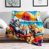 """Tom & Jerry Divertimento in Spiaggia Stampa Poster Estiva Coperta Plaid in Flanella per Divano, Letto, Viaggio, Campeggio, Ufficio"""