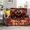 1PC Custom Name Samurai Armor flannel blanket versatile,all-season throw suitable for the living room,bedroom,camping,travel,and gift