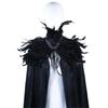 Feather Collar Cloak Halloween Cloak Long Cape Vampires Cape Halloween Costumes Cape for Witch Cosplay