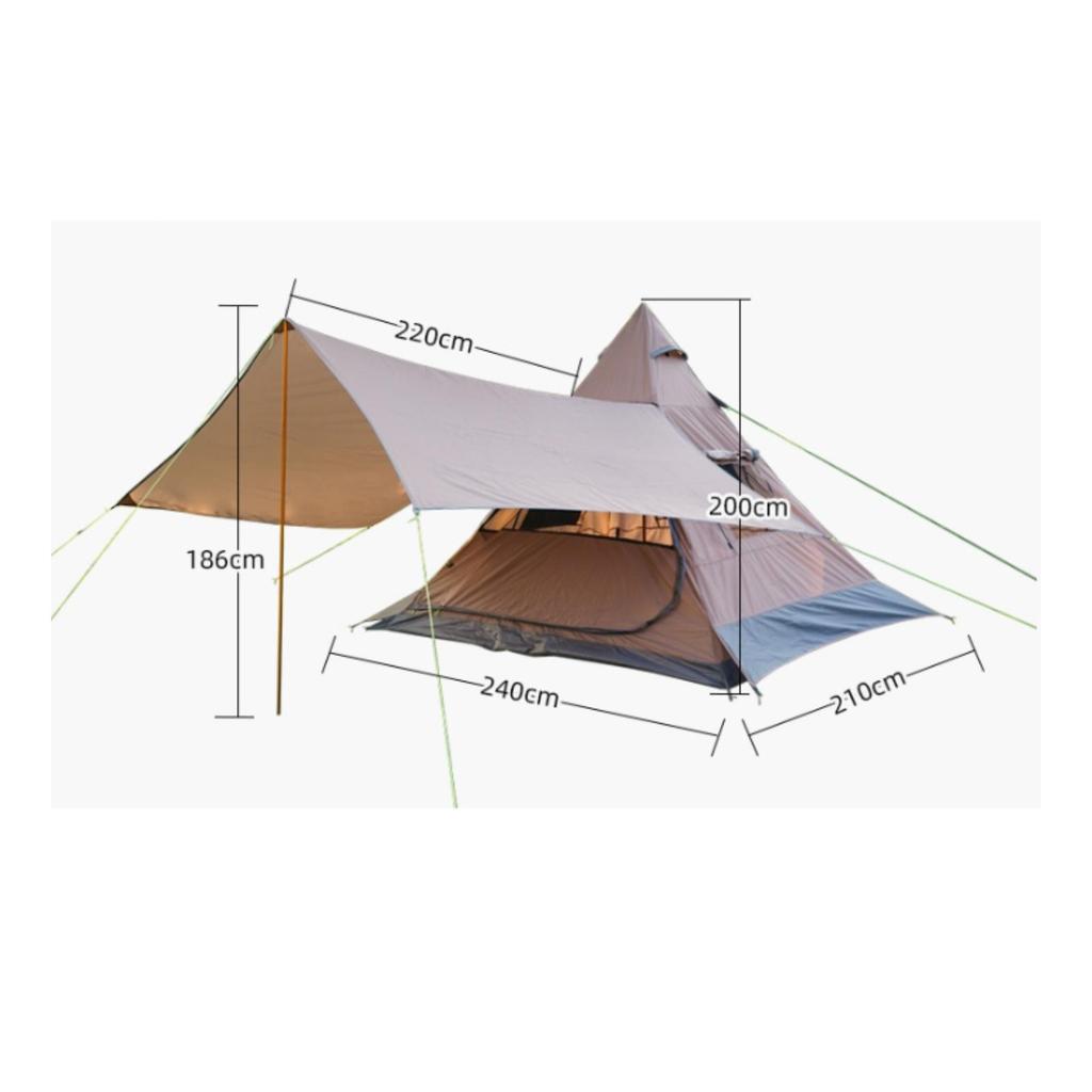 Pyramid Tent 3 Season Teepee Awning for Families
