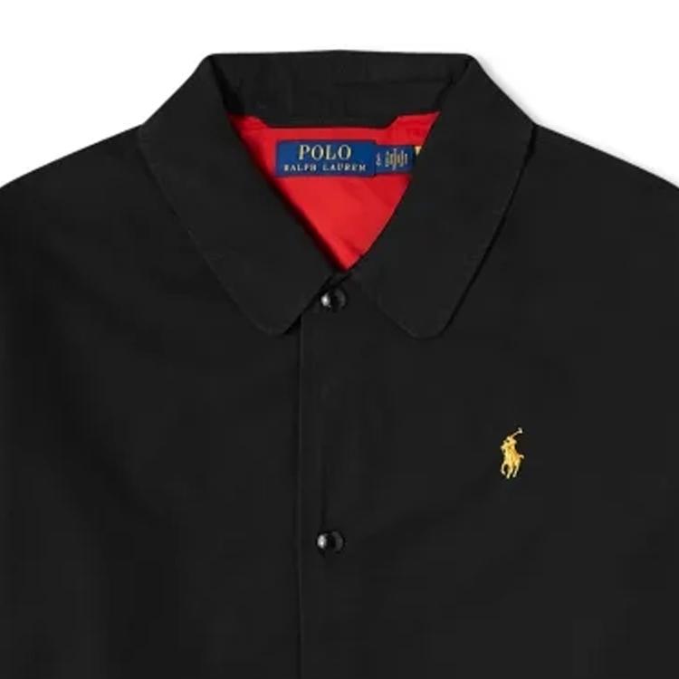 Polo Ralph Lauren Dragon Pattern Printed Polo Collar Single-Breasted Long Sleeve Jacket Men Jacket Black 710926916-001