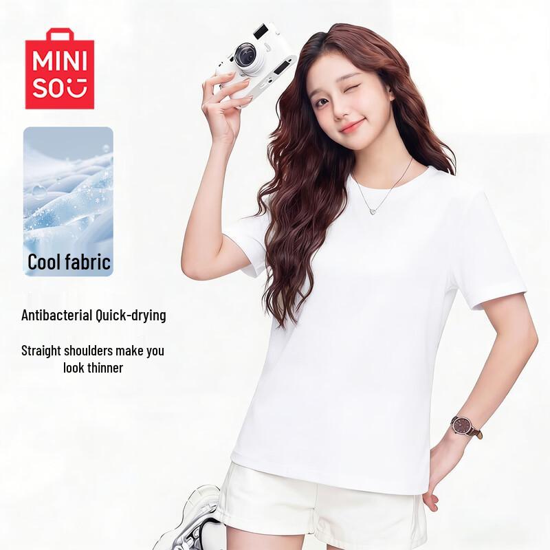 MINISO Women s Quick-Dry Ice Silk Short Sleeve T-Shirt XXL