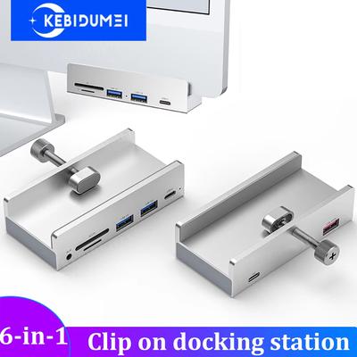 Stazione di Docking a Clip a 6 Porte Hub USB 3.0 Trasmissione 5Gbps Stazione di Docking USB C Splitter USB per PC Laptop Macbook
