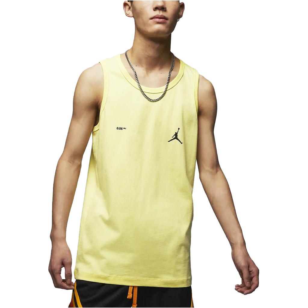 Jordan Débardeur Décontracté Imprimé Lettres Sportives Hauts Homme Jaune Citron Clair DX9606-706