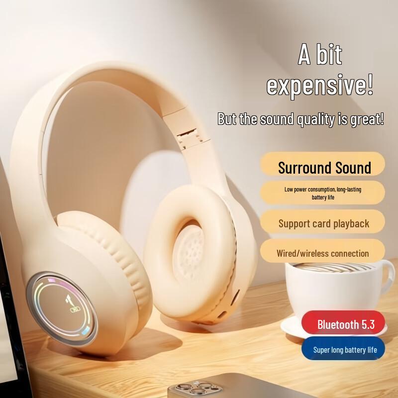 Wireless Over-Ear Bluetooth Noise-Cancelling Headphones with Long Battery Life for Music, Gaming, and E-sports
