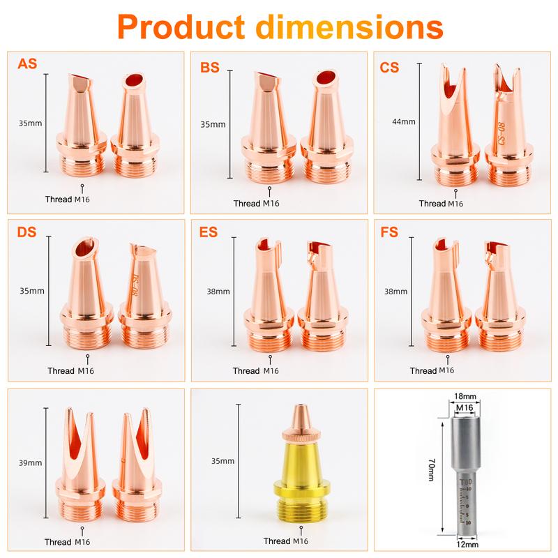 CQWY Fiber Laser Welding Nozzle Copper Nozzle M16 For SUP20T SUP21T SUP23T HW970 HW980 Raytools BW101 Relfar Laser Weld Gun Head