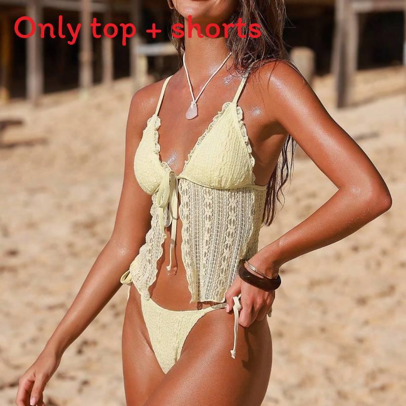 Bikini Swimwear For Women With Lace Double Layer Fabric For Poolside Beachwear
