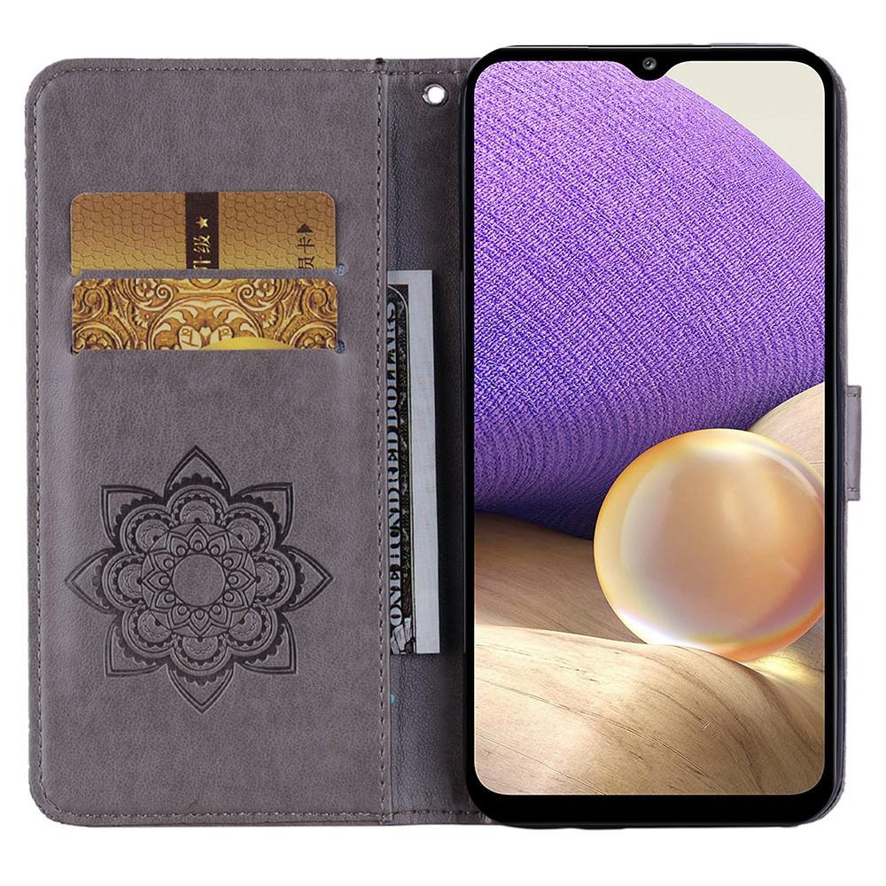 For Samsung Galaxy A56 5G Case Owl Flower Imprinted Leather Cover Wallet with Strap