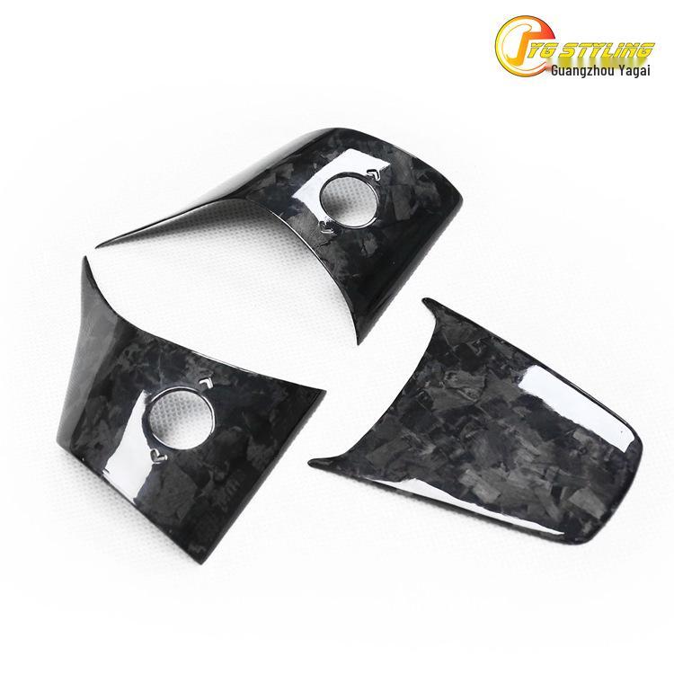Dry Carbon Fiber Steering Wheel Sticker for Tesla Model 3/Y