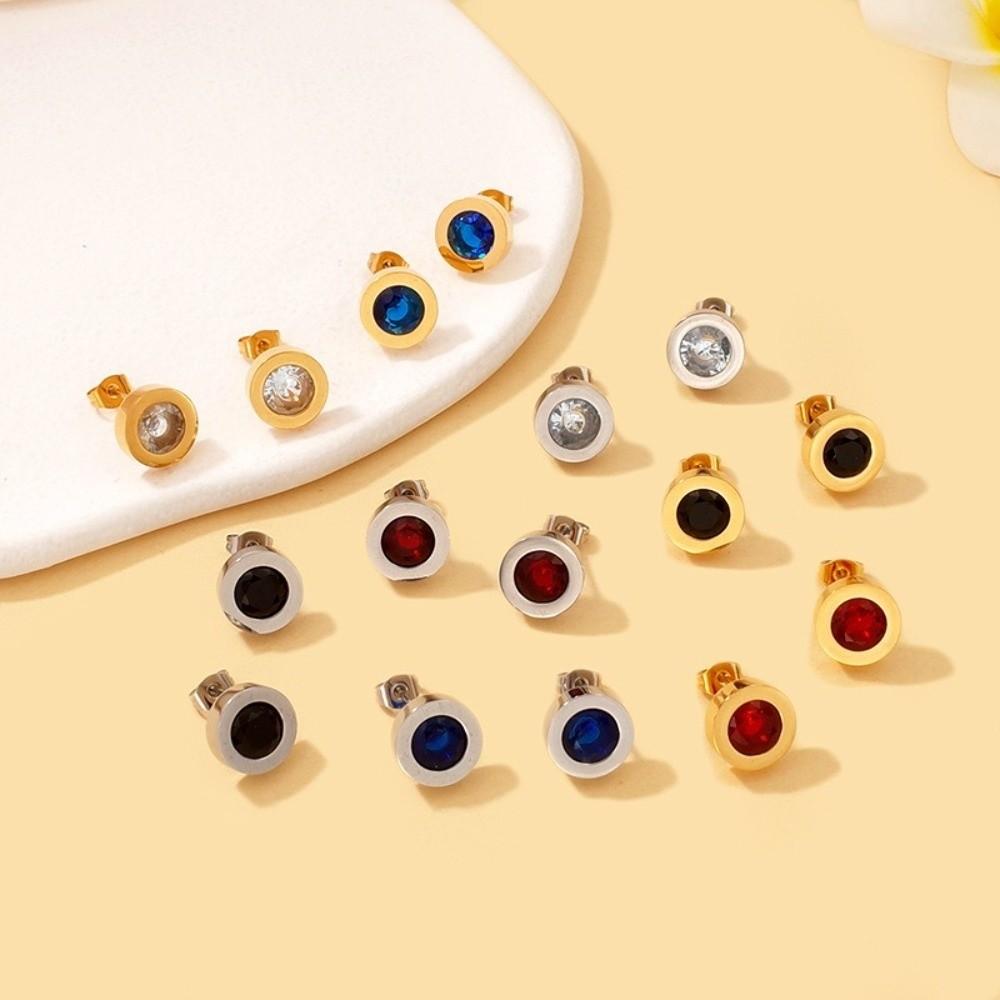 Round Crystal Stainless Steel Bracelet Coloful Moissanite Bracelet  for Gifts