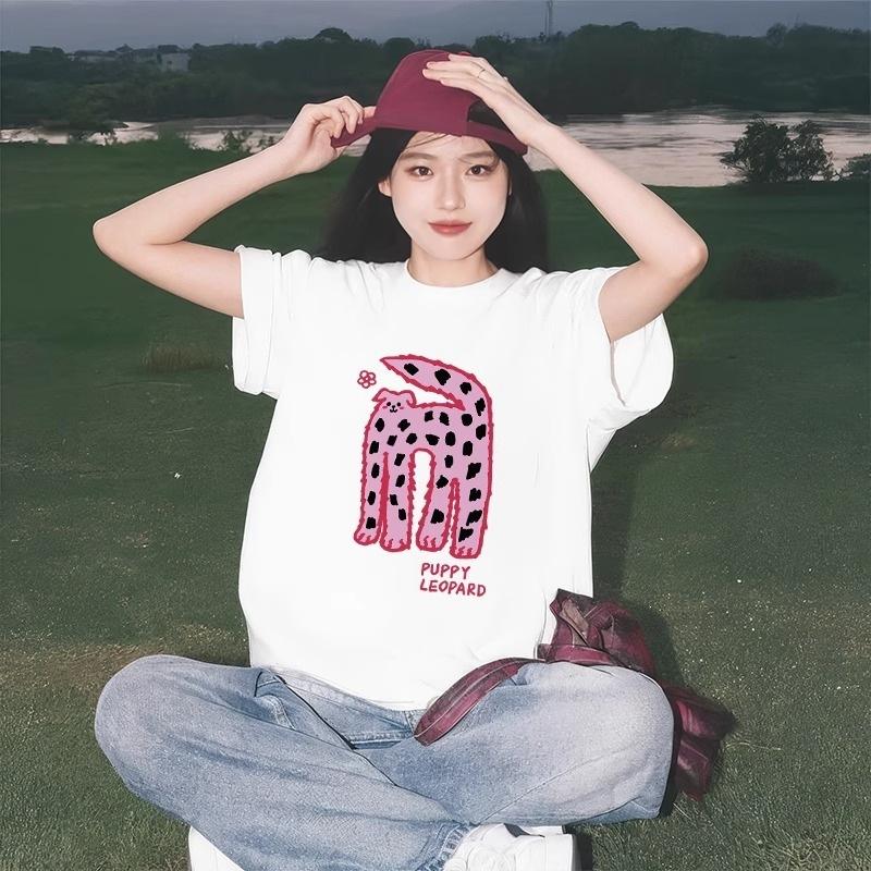 White short-sleeved t-shirt women s summer new popular loose half-sleeved Korean chic pure cotton super good-looking top s (recommended to wear 37.5-50kg pieces)