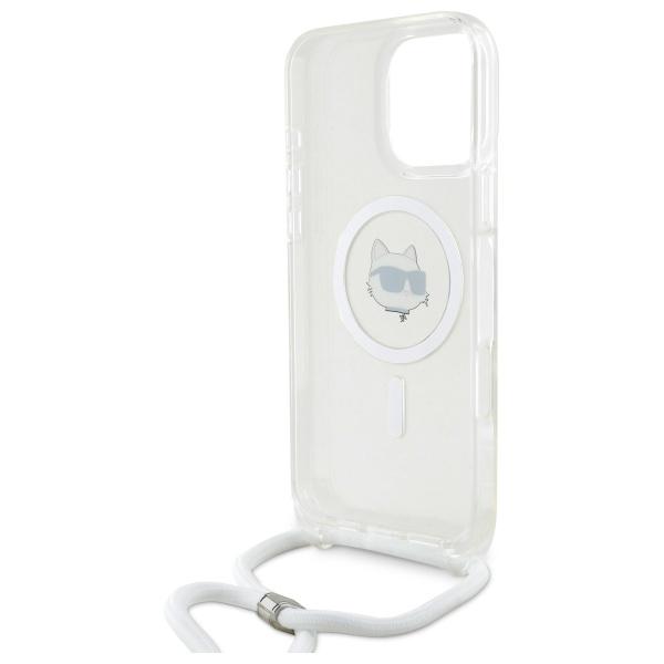 Karl Lagerfeld Klhmp16Lhcchnt Iphone 16  Pro 6.3 Hardcase Transparent Iml Choupette Head & Cord Magsafe