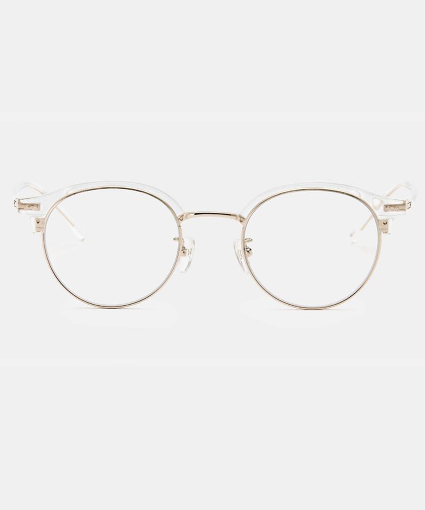 Byumaeb Cloud_Full Titanium Transparent Lower Gold Round