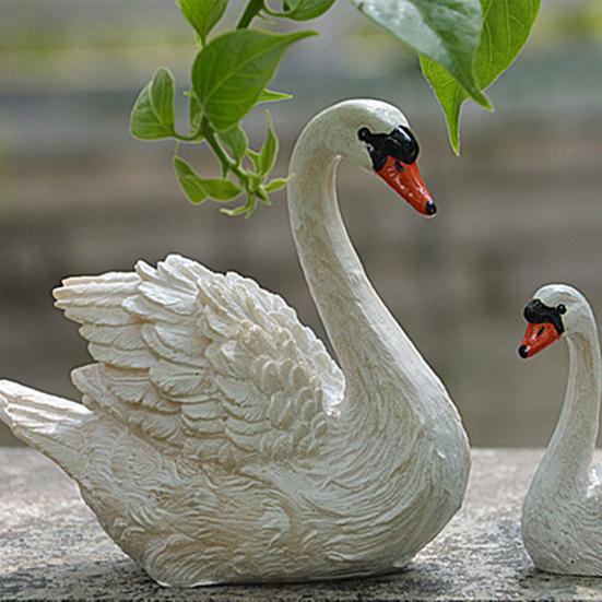 1 Par de Adorno Decorativo Innovador Amplia Aplicación Ligero Simulación Pequeño Cisne Adorno para Decoración de Coche