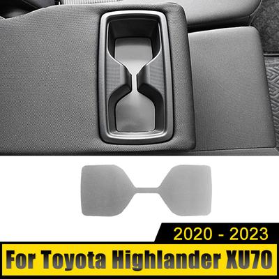 For Toyota Highlander XU70 Kluger 2020 2024 2024 2024 Stainless Car Rear Row Water Cup Holder Mat Pad Decoration Accessories
