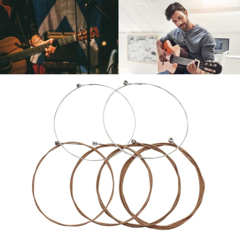 6Pcs/pack Folk Guitar String, Steel Core Guitar Strings Set Practice Replacement
