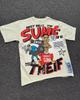 High Street Retro Fashion Anime Letter Print T-shirt for Men Y2k Goth Harajuku Hip Hop Fashion Couple Casual Oversized Shirt