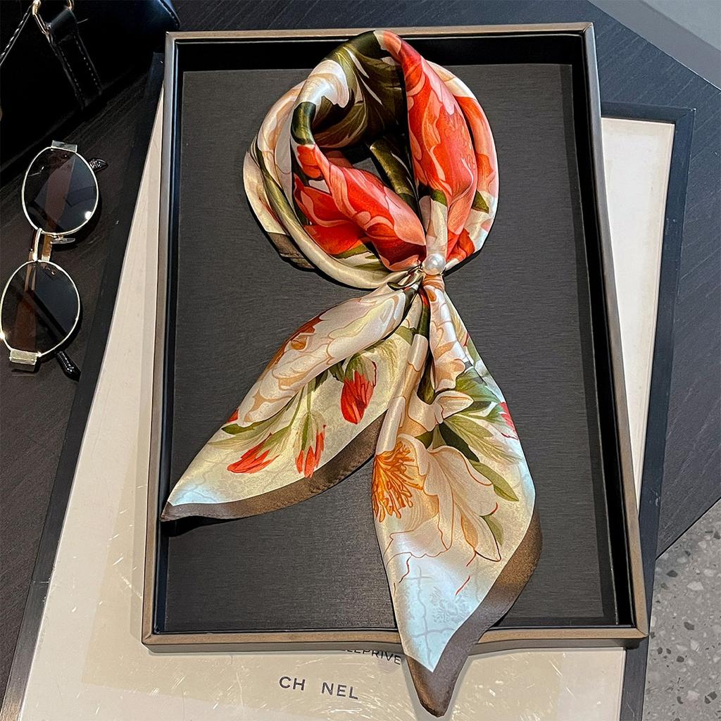 Sciarpa alla Moda 100% Seta Naturale Sciarpe e Coprispalle da Donna Foulard Sciarpe Pashmina Sciarpa Femminile Hijab Bandana