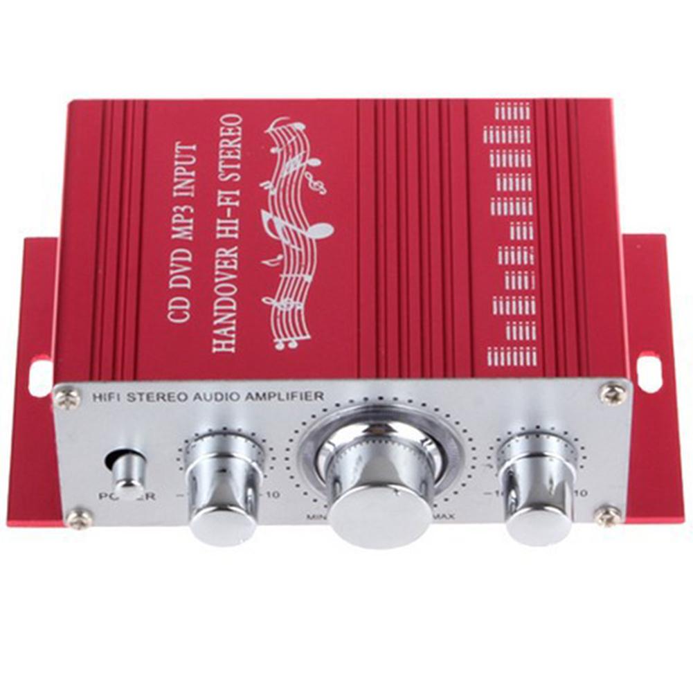 

12 В 2-канальный мини Hi-Fi стерео аудио небольшой усилитель для автомобиля, мотоцикла, радио MP3 красный