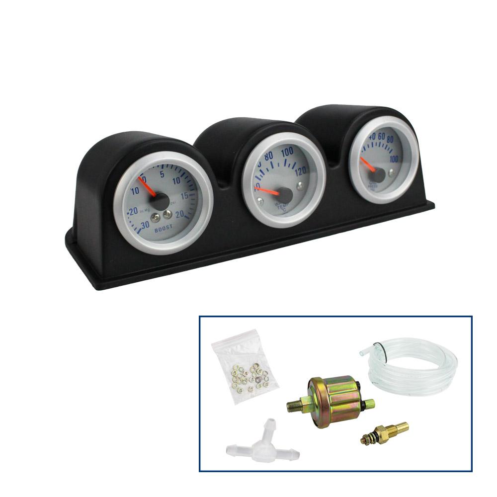 2inch 52MM Triple Gauge Kit  Turbo Boost gauge  water temp gauge Tachometer Oil Pressure Gauge car meter Water Temp auto Gauge