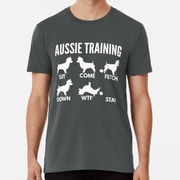 

Aussie Training Australian Terrier Tricks Pr S to 5XL Made in the AU/USA T-Shirt 3XL