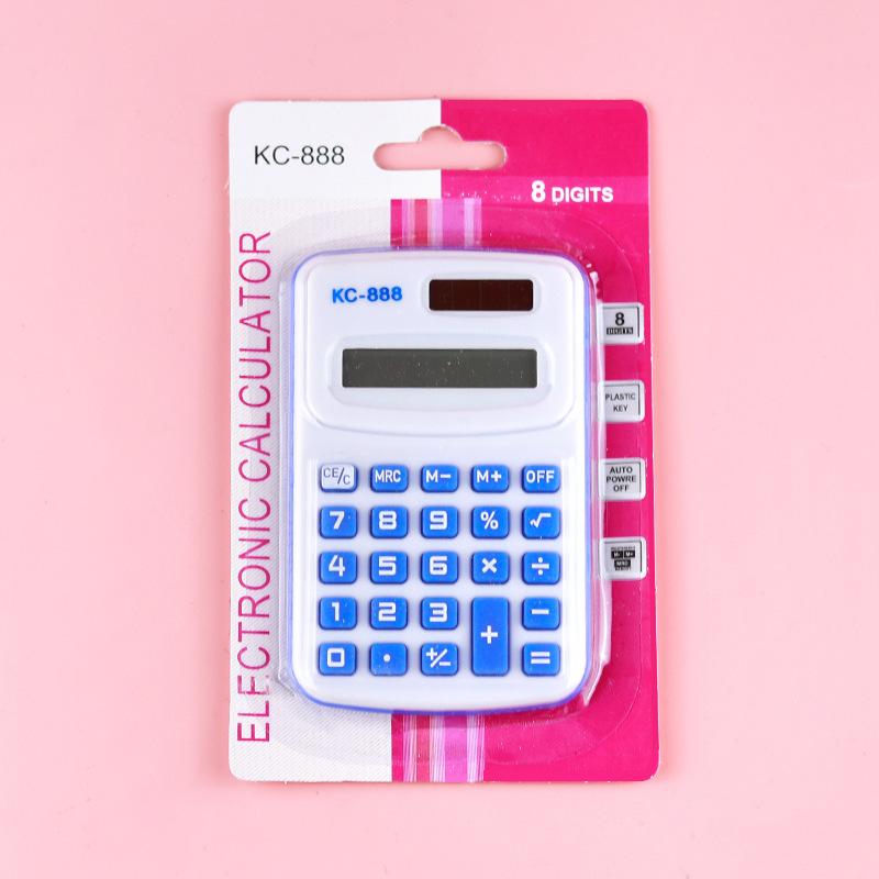 

Мини-калькулятор, детский портативный калькулятор, дизайн в ярких цветах, симпатичный 8-значный светодиодный калькулятор для студентов синий