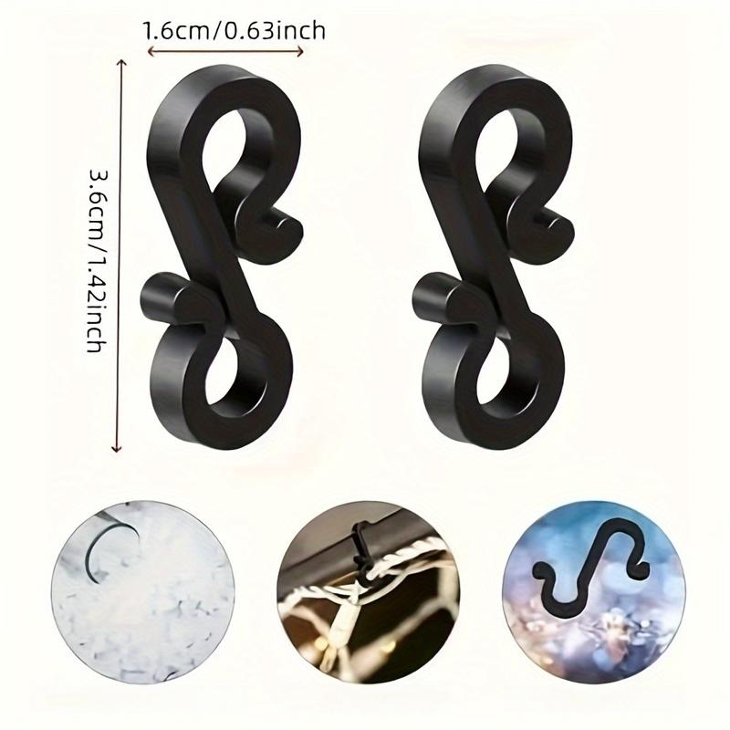 150pcs S-Shaped Plastic Light Clips Outdoor Camping RV Tent Awning Garden Decorations Christmas Lights Clips Hooks Accessories