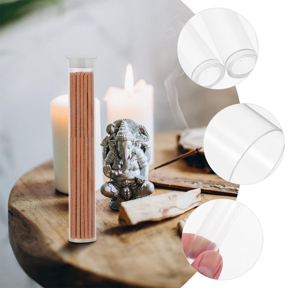 DECHOUS Incense Tube Case, Acrylic Incense Holder for 10g Incense Sticks, Perfect for Buddhist Altars and Graveyard Visits, Lightweight and Portable