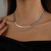 Yori Flat Snake Chain Twist Chain Double Necklace Water Resistant 18K PVD Plated Personalized Trendy Chic Jewelry Recommend