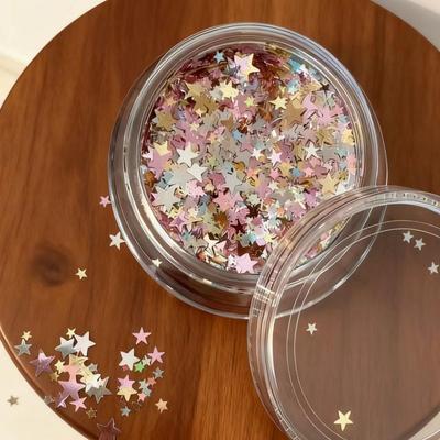 Paillettes pour Nail Art Étoiles et Cœurs Multicolores Scintillantes pour le Nouvel An